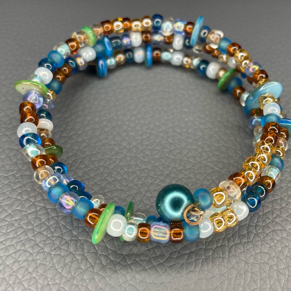 Multicolor Glass Beaded Wrap Bracelet